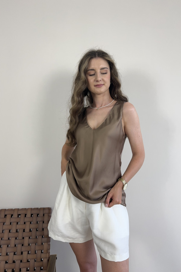 Top oversize 100% wiskoza ciemnozłoty LUX