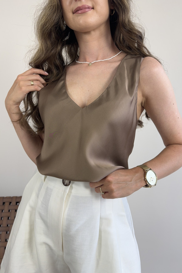 Top oversize 100% wiskoza ciemnozłoty LUX 1