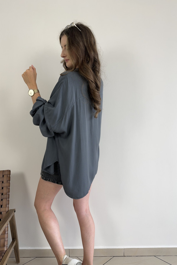 Koszula oversize tencel i wiskoza szara CELIA 1