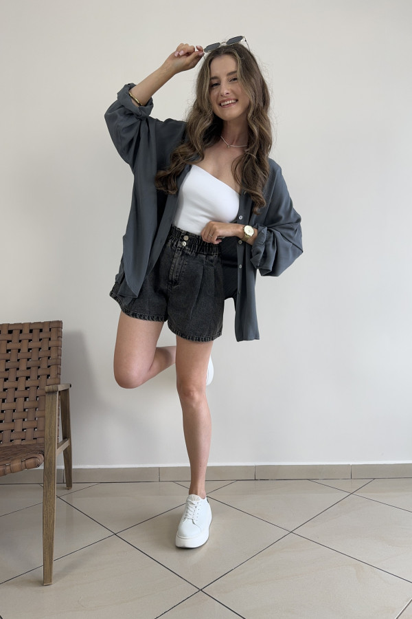 Koszula oversize tencel i wiskoza szara CELIA 4