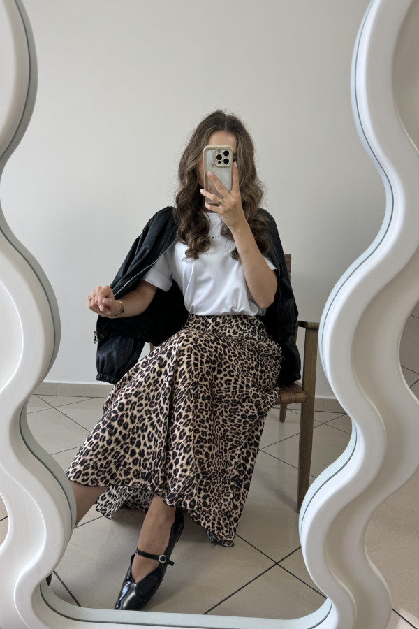 Spódnica maxi w panterkę wiskoza i jedwab RIMINI 5