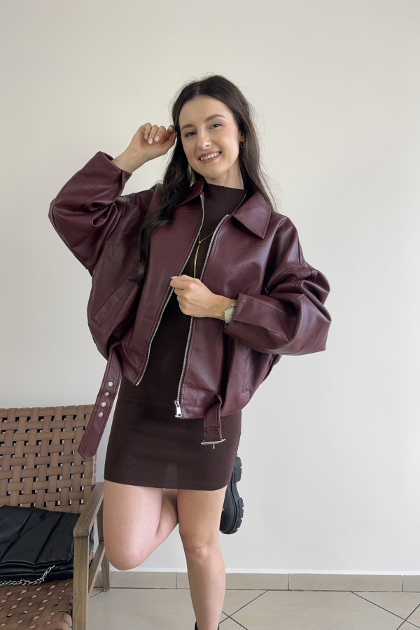 Ramoneska oversize bordowa COCO