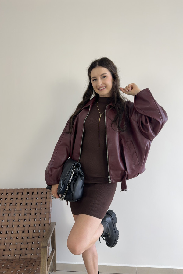 Ramoneska oversize bordowa COCO 3