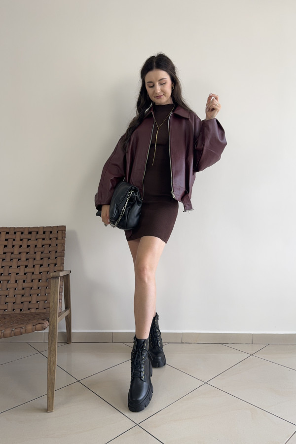 Ramoneska oversize bordowa COCO 4