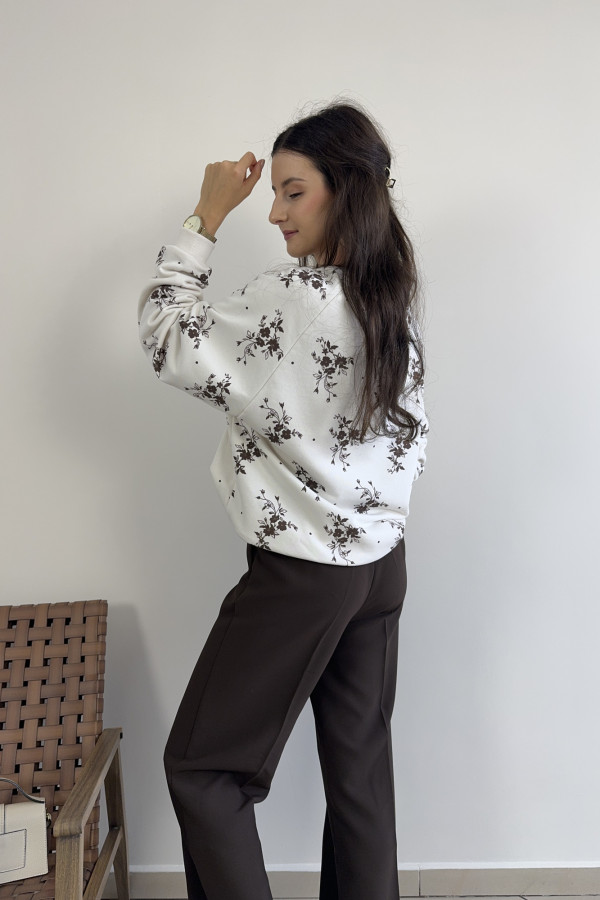 Bluza oversize kremowa w kwiaty FLORA 2