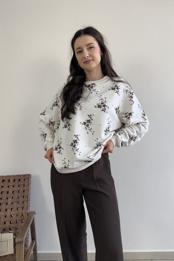 Bluza oversize kremowa w kwiaty FLORA 4