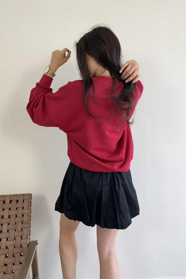 Bluza o kroju oversize bordowa HISTERIA 4