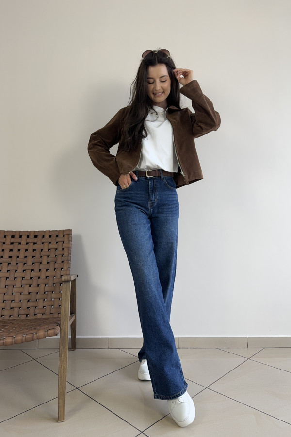 Spodnie jeansy ciemnogranatowe wide leg WENDY 3