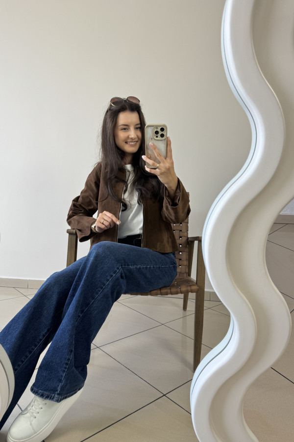 Spodnie jeansy ciemnogranatowe wide leg WENDY 6