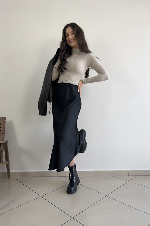 Spódnica midi czarna 100% wiskoza MADAM 2