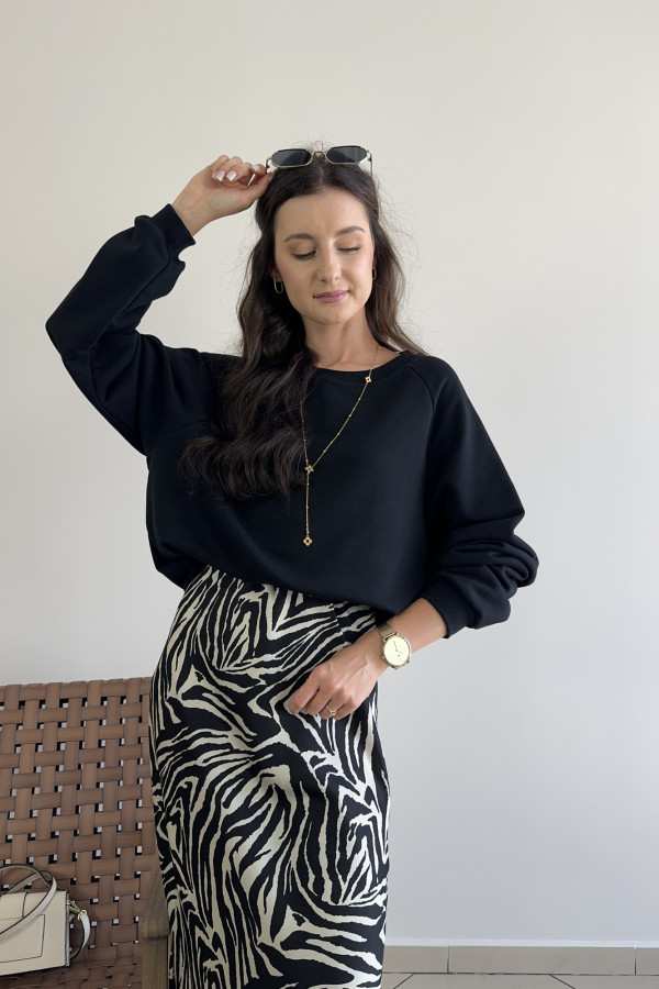 Bluza bawełniana oversize czarna WERA