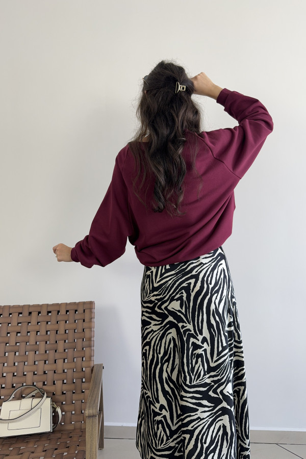 Bluza bawełniana oversize bordowa WERA 1