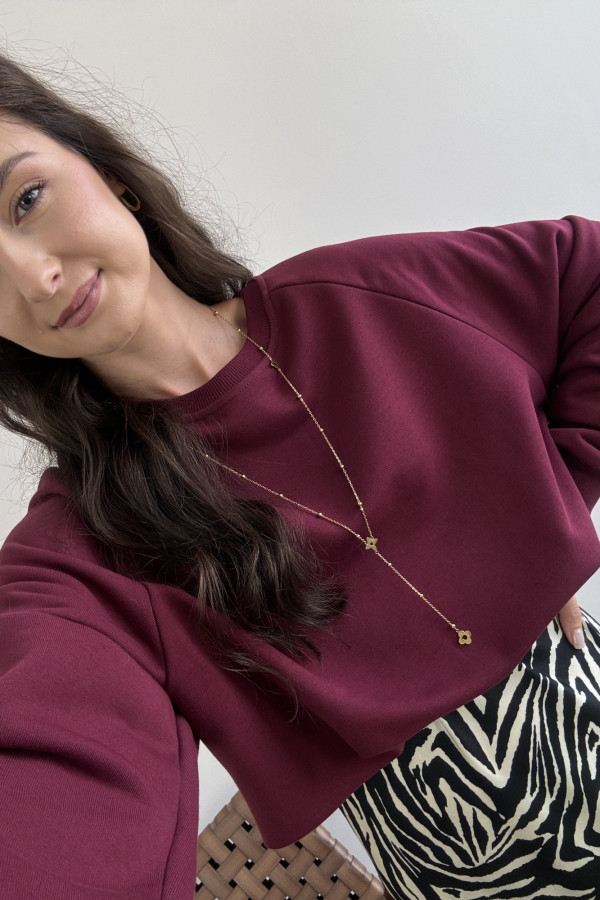 Bluza bawełniana oversize bordowa WERA 2