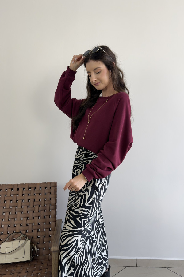 Bluza bawełniana oversize bordowa WERA 4