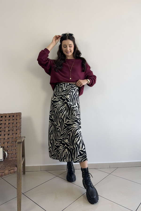 Bluza bawełniana oversize bordowa WERA 5
