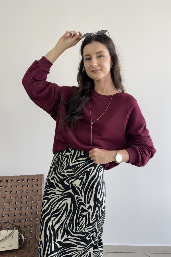 Bluza bawełniana oversize bordowa WERA