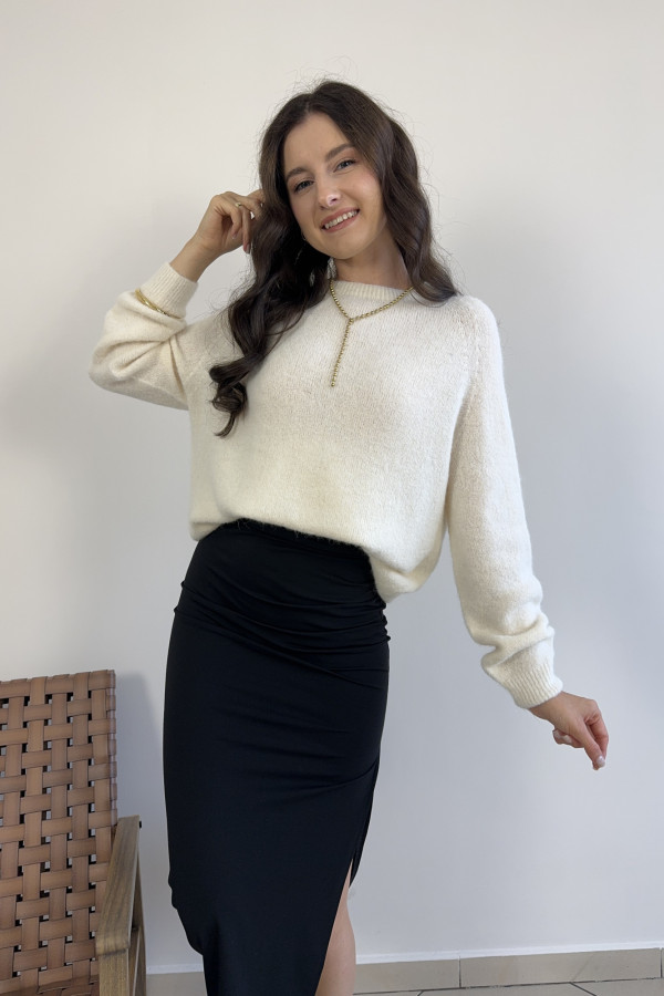 Sweter kremowy z baby alpaca HORIZON