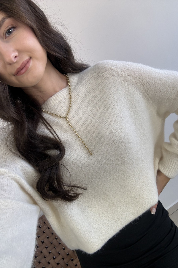 Sweter kremowy z baby alpaca HORIZON 2