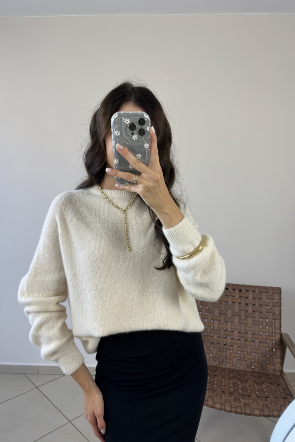 Sweter kremowy z baby alpaca HORIZON 3