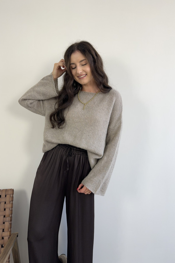 Sweter beżowy 100% moher DELPHI