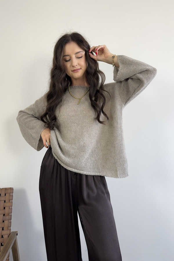 Sweter beżowy 100% moher DELPHI 1