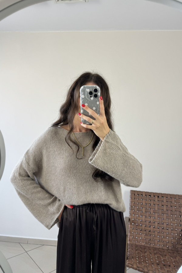 Sweter beżowy 100% moher DELPHI 4
