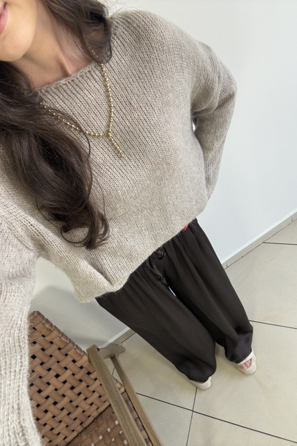 Sweter beżowy 100% moher DELPHI 5