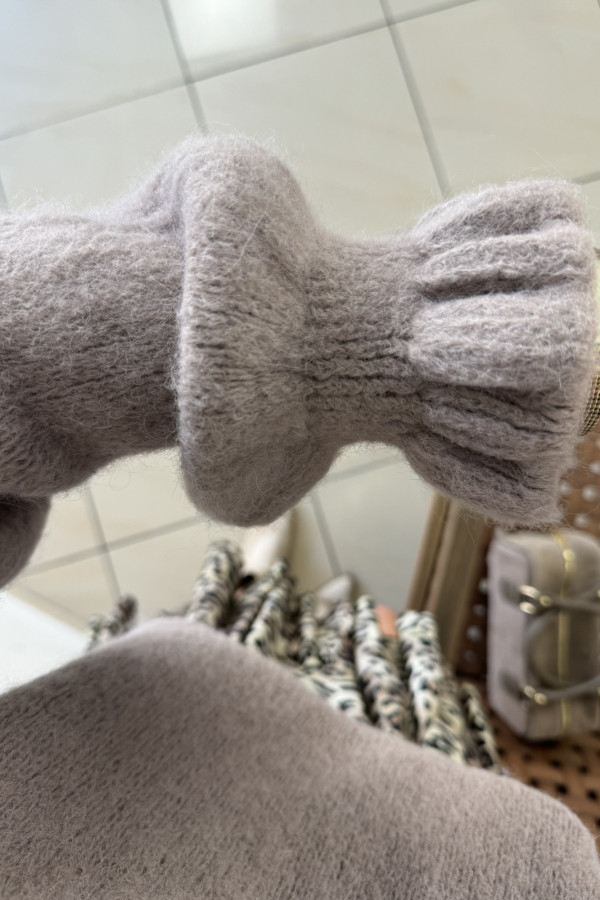 Sweter oversize z falbankami baby alpaca i wełna fango HARRY 2