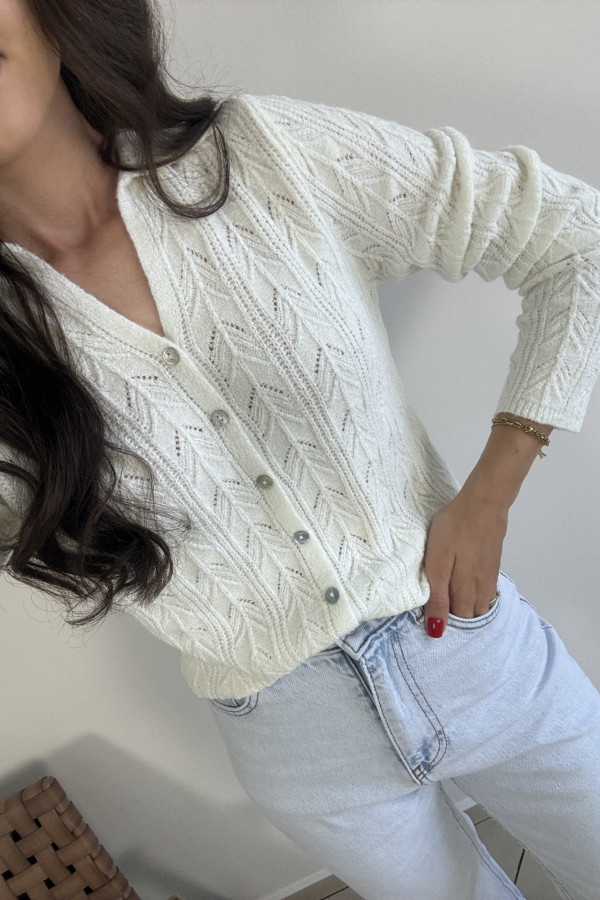 Sweter ażurowy z kołnierzykiem CUTE