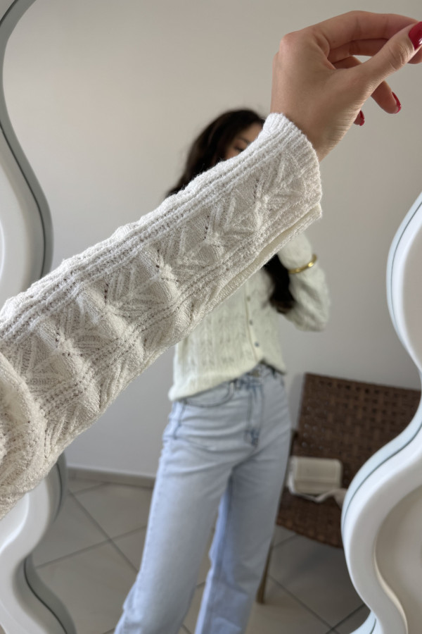 Sweter ażurowy z kołnierzykiem CUTE 2