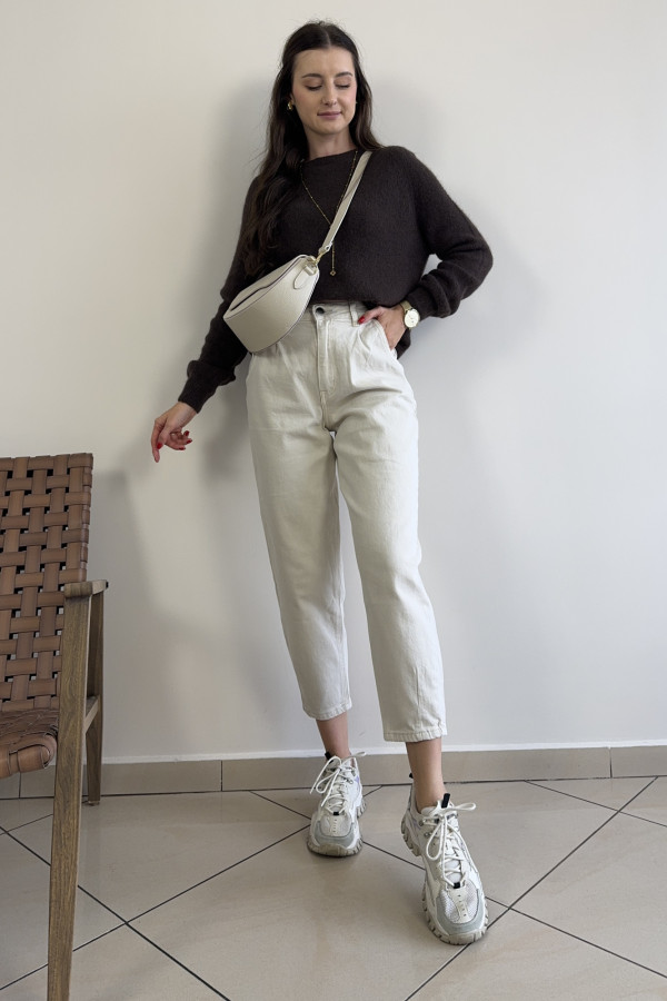 Sweter czekoladowy z baby alpacą i wełną HORIZON 3