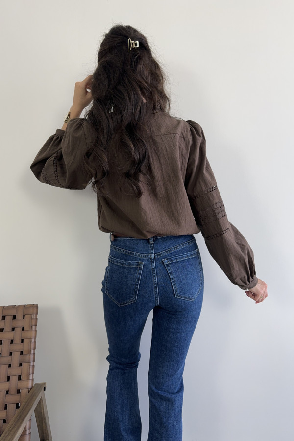 Koszula w stylu boho czekoladowa BECKY 2