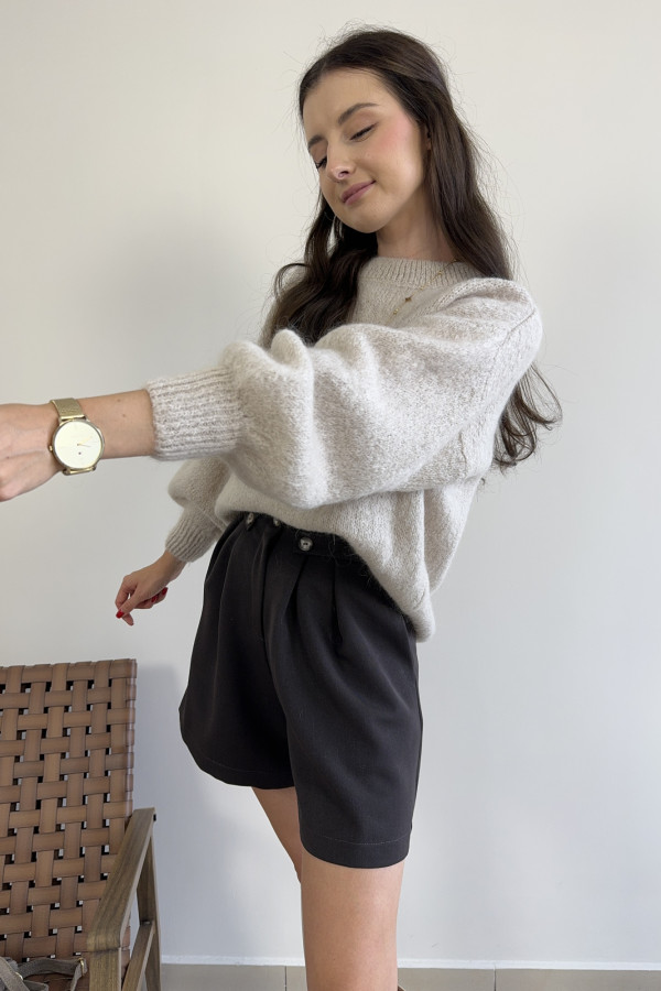 Sweter z wełną i moherem beżowy BAILANDO 2