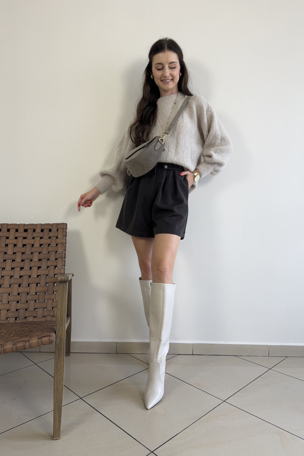 Sweter z wełną i moherem beżowy BAILANDO 4
