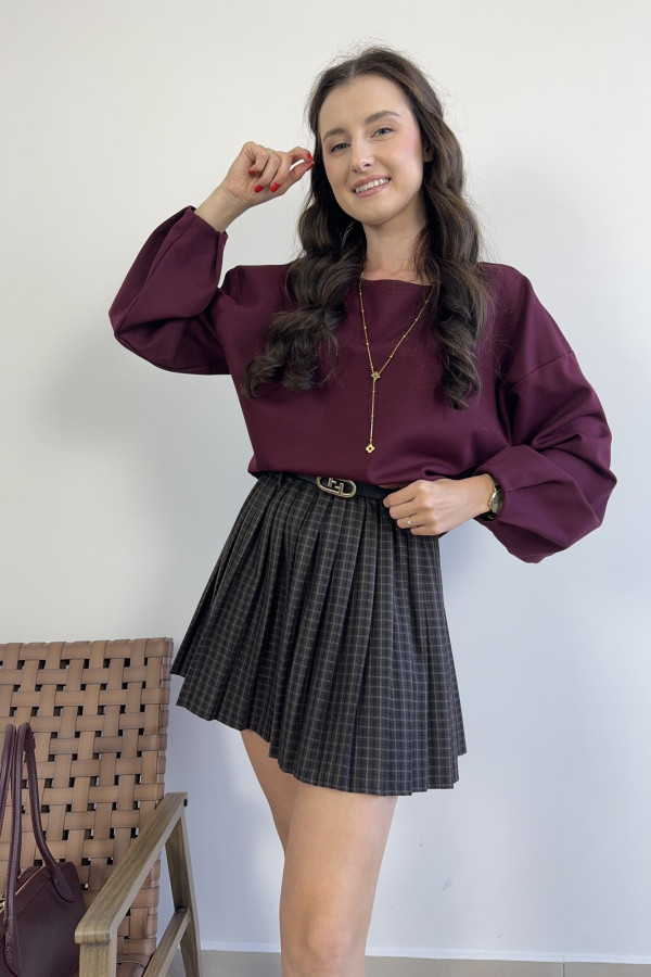 Bluza z wiskozą bordowa JESSA