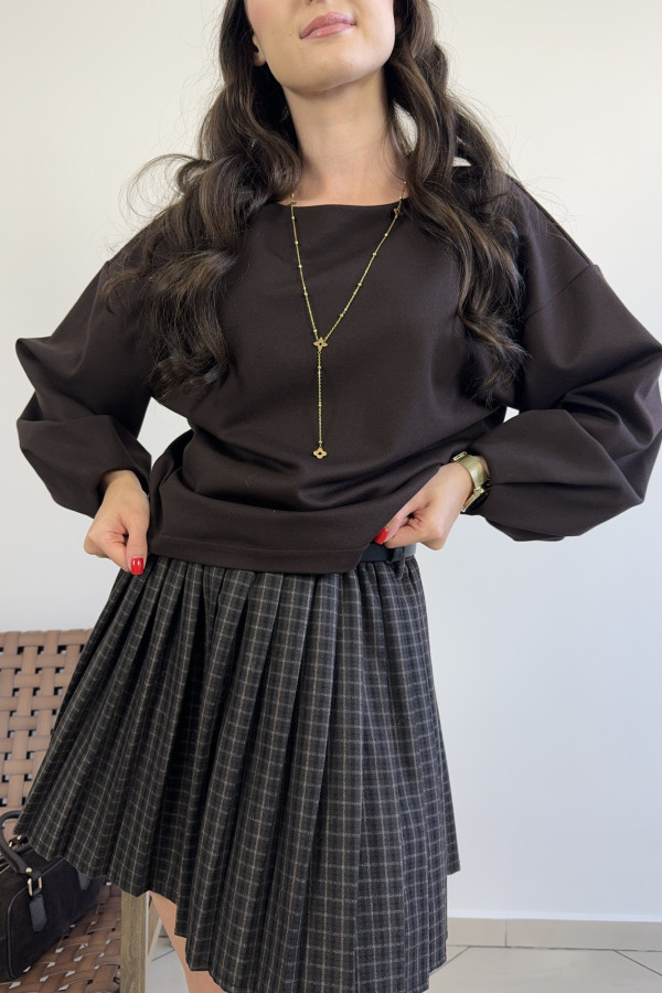 Bluza z wiskozą czekoladowa JESSA 2