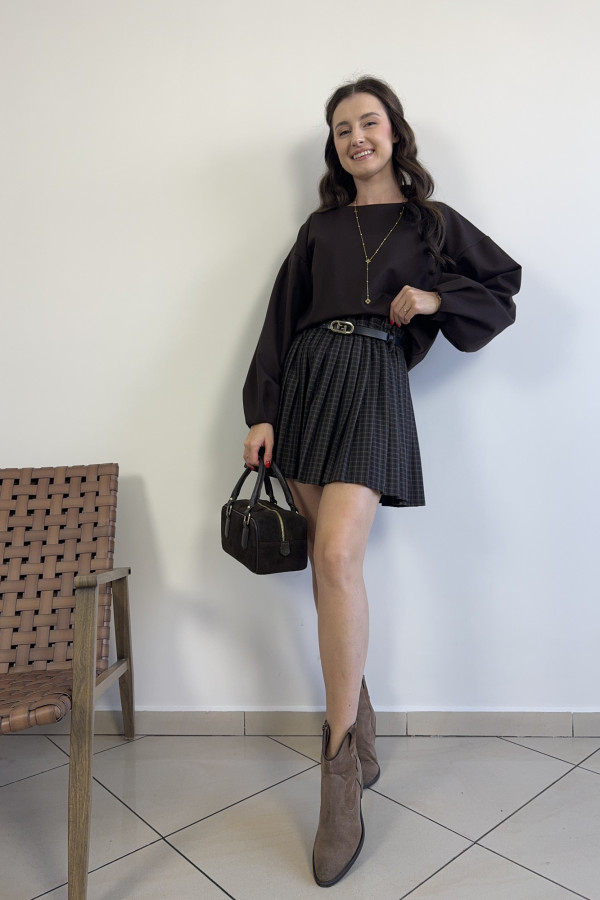 Bluza z wiskozą czekoladowa JESSA 4