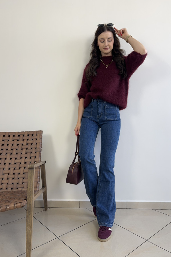 Sweter bordowy 80% kid moher CLOUD 3