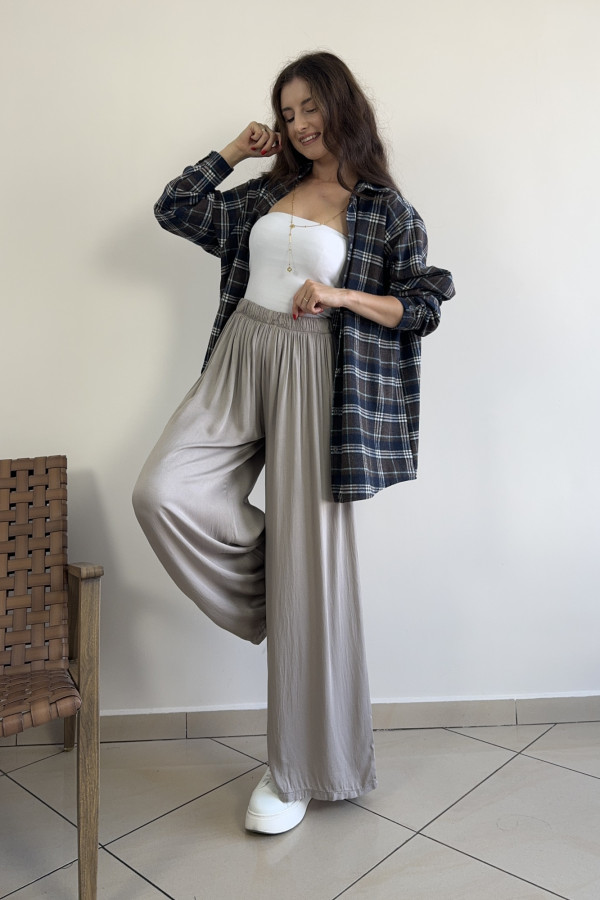 Spodnie wide leg 100% wiskoza beżowe CAPRI