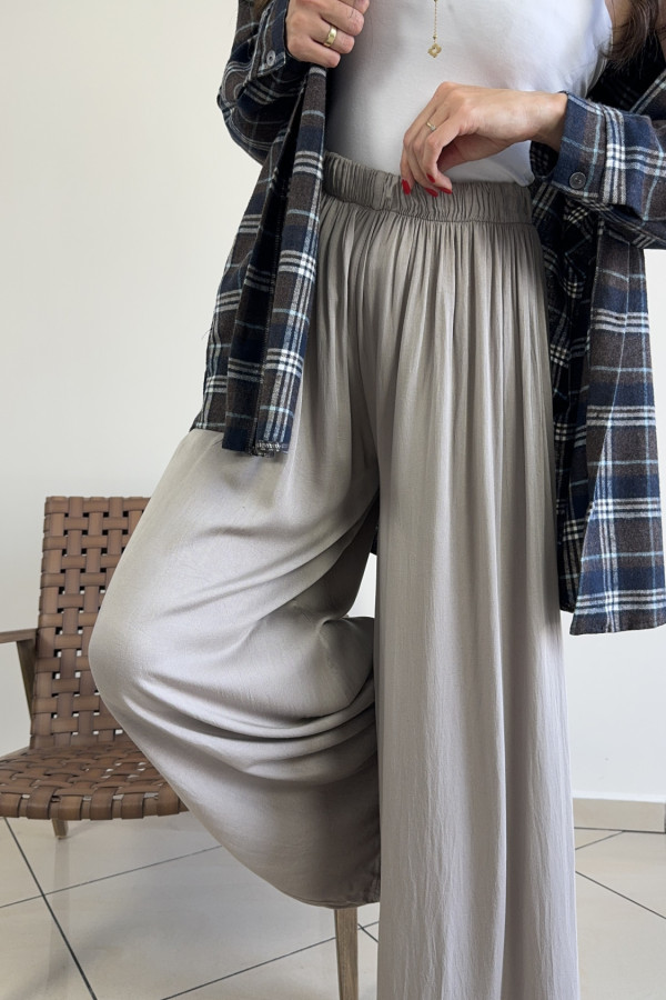 Spodnie wide leg 100% wiskoza beżowe CAPRI 2