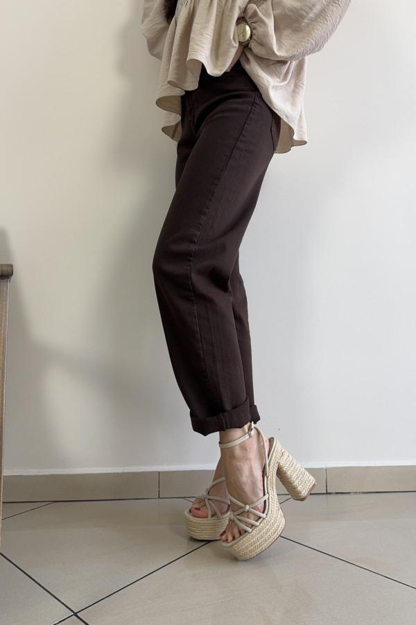 Spodnie jeansy mom fit czekoladowe COMFORT 2