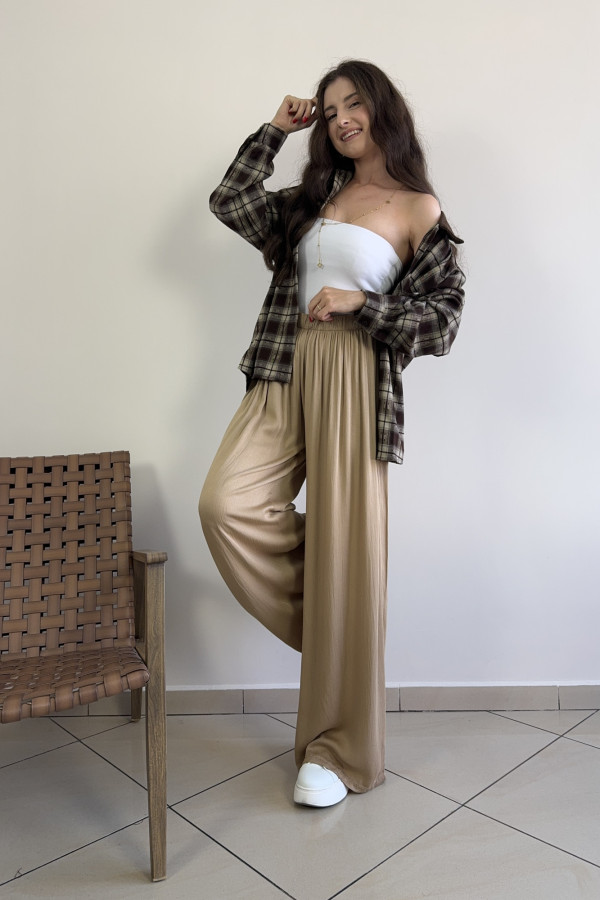 Koszula w kratę z czekoladowym kołnierzykiem MODERN FIT 5