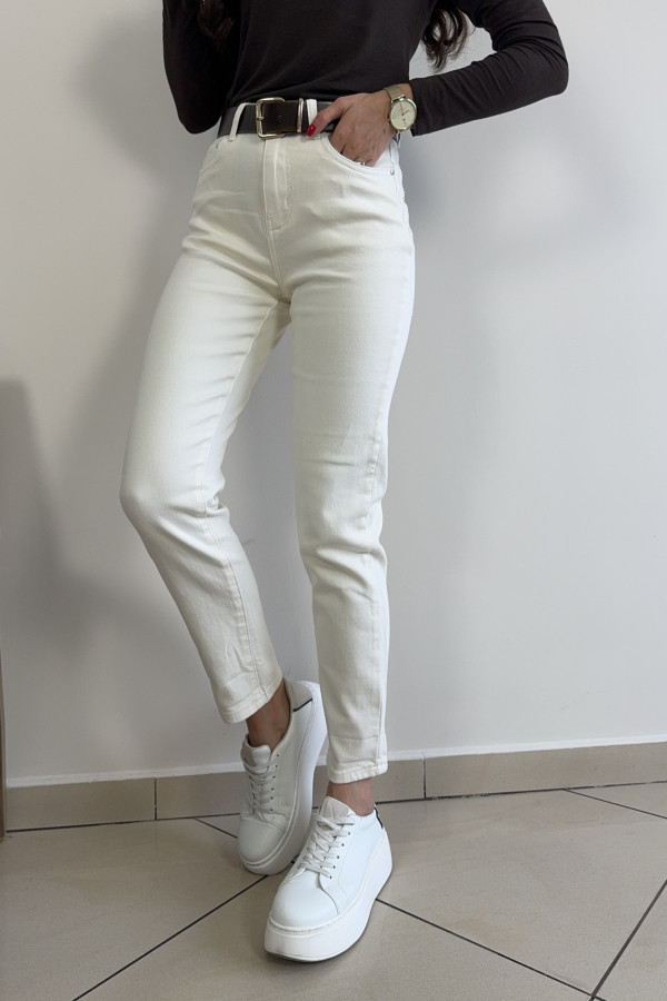 Spodnie jeansy mom fit beżowe MAILO
