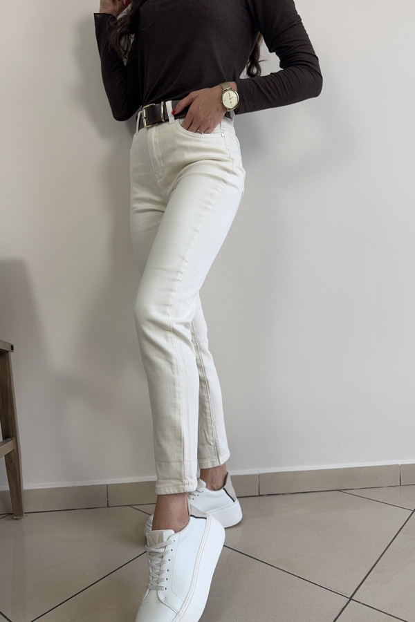Spodnie jeansy mom fit beżowe MAILO 2