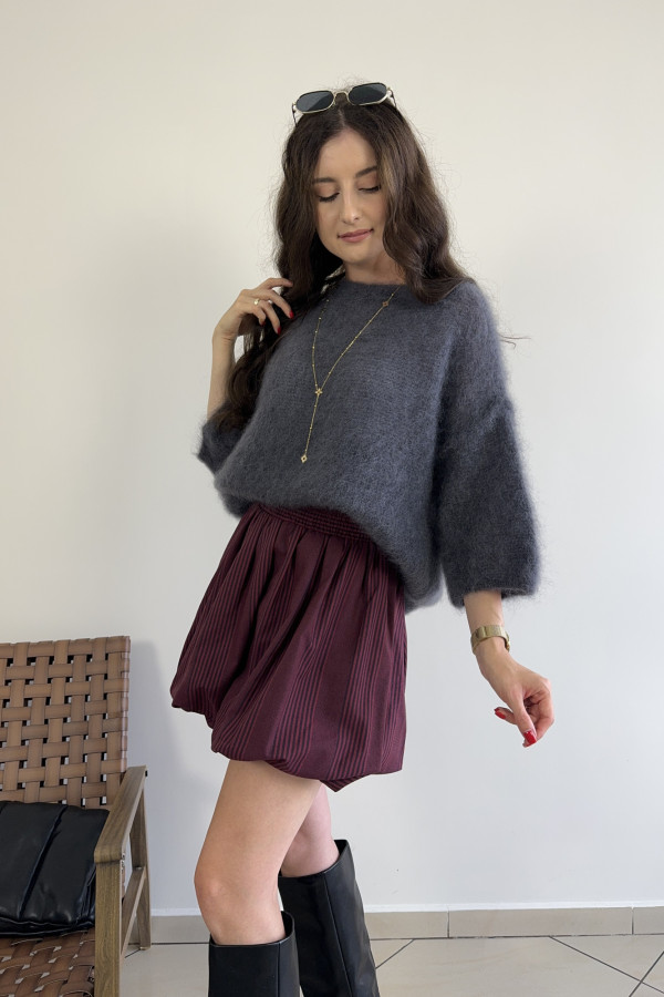 Sweter szary 80% kid moher CLOUD II 1