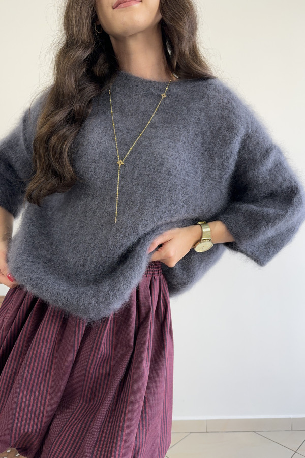 Sweter szary 80% kid moher CLOUD II 4
