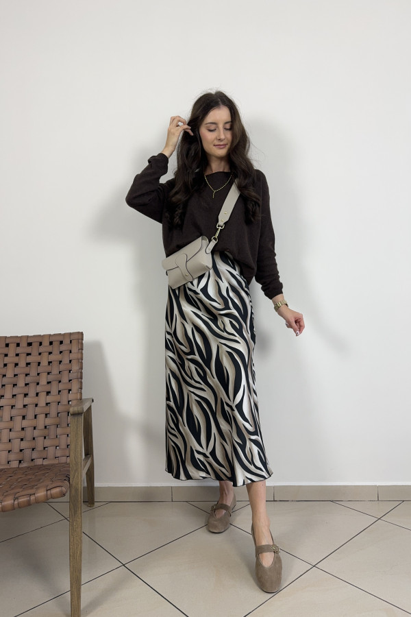 Sweter oversize z wełną i kaszmirem czekoladowy LUXURY 4