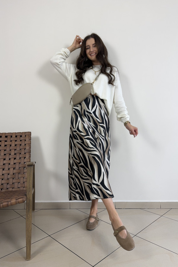 Sweter oversize z wełną i kaszmirem śmietankowy LUXURY 3