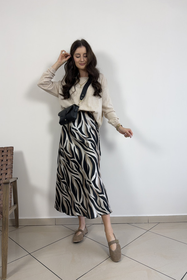 Sweter oversize z wełną i kaszmirem beżowy LUXURY 4