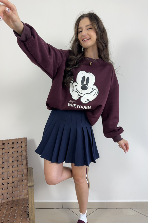 Bluza bordowa z myszką MICKEY